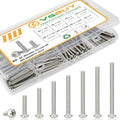 110Pcs Machine Screws Assortment kit,Assorted 1/2 to 2 inch Long # 8-32 Machine Screw,304 Stainless Steel Phillips Pan Head Screws Bolts for Electrical Wall Socket,Household Repairs