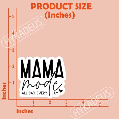 (3Pcs) Mama Mode All Day Every Day Sticker Mom Stickers Funny Mom Life Sticker Waterproof Vinyl Decal Gifts for Mom Mama Grandma Decorate Books Laptops Cups Water Bottles Tumblers, Size 3 x 2.5 Inch