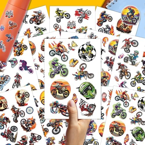 100 Pcs Dirt Bike Stickers, Motorcross Decal, Dirtbike Sticker Waterproof Decals for Water Bottles Laptop Luggage Computer Scrapbooking Teens Adults Girls Kids Funny Party Decorations