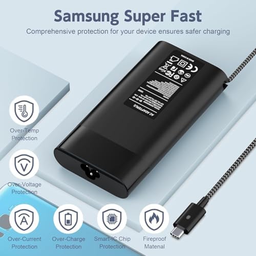 100W USB C Laptop Charger, Dell Latitude 5420 5520 7420 5400 7300 7275 7280 7200 2-in-1 7285 2-in-1 3120 3300 3301 9410 9420 XPS 9250 9Q23 9300 9305 9550 9560 Power Supply Adapter