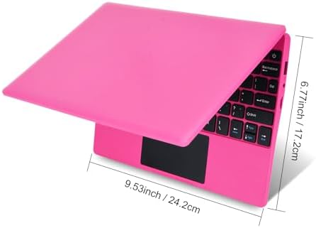 10.1Inch Laptop,Quad-Core Processor with Android 12.0 OS,2GB RAM,64GB EMMC,Built-in Camera, WiFi,USB Interface,Tpye-C Charging for Learning and Entertainment (Pink 2GB+64GB)