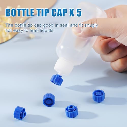 100ml Glue Precision Tip Applicator Bottle,Needle Tip Squeeze Bottle with 14ga 16ga 18ga 20ga 25ga Blunt Needle Oiler and Storage Caps