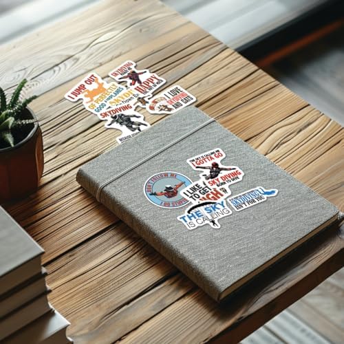 (10pcs) Skydiving Stickers Funny Skydiver Decals Skydiving Skydive Funny Gifts Multiple Different Design, Waterproof, UV- Resistant, Suitable for Tumbler, Laptop, Car, Truck