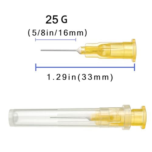 100Pack 25Ga 5/8 inch (16mm) Lab Dispensing Accessories for Measuring,Refilling Inks