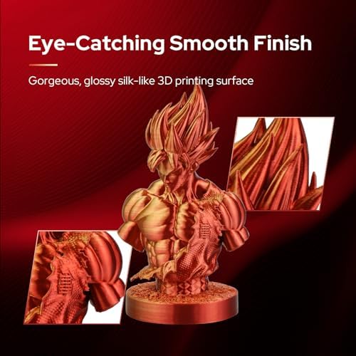 1.75mm PLA Bundle 1kg Silk Multicolor Coextrusion Tricolor Bicolor Dualcolor Spool, 3D Printer Filament Dimensional Accuracy of +/- 0.03mm and Fit Most FDM 3D Printer (Gold-Copper)
