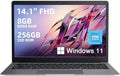 14 inch FHD Laptop Computer, 8GB DDR4 RAM/256GB SSD, Intel J4005 Processor (Up to 2.7GHz), Thin & Portable Notebook PC, WiFi / BT5.0 (Space Gray)