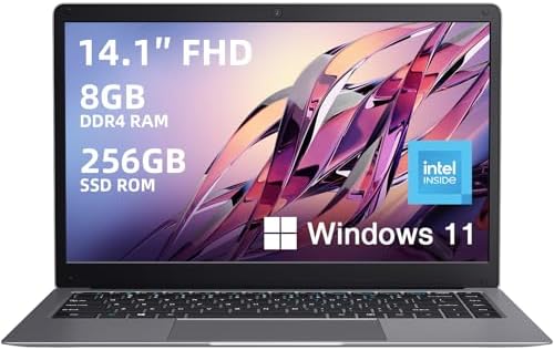 14 inch FHD Laptop Computer, 8GB DDR4 RAM/256GB SSD, Intel J4005 Processor (Up to 2.7GHz), Thin & Portable Notebook PC, WiFi / BT5.0 (Space Gray)