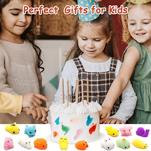 100 Pcs Kawaii Squishies, Mochi Squishy Toys for Kids Party Favors, Mini Sensory Stress Relief Goodie Bags Novelty Toy, Classroom Prizes , Christmas Stocking, Birthday/Xmas Gifts (Random)