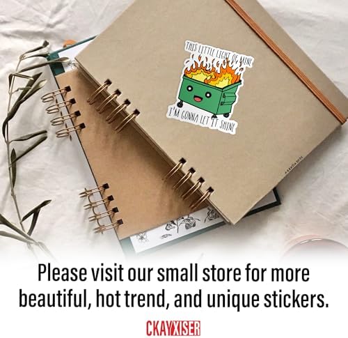 (3 Pcs) This Little Light of Mine I'm Gonna Let It Shine Sticker Funny Dumpster Fire Meme Sticker 2" Sticker Waterproof Vinyl Sticker for Laptop, Water Bottle, Tumbler Sticker Gifts for Her 2 Inches