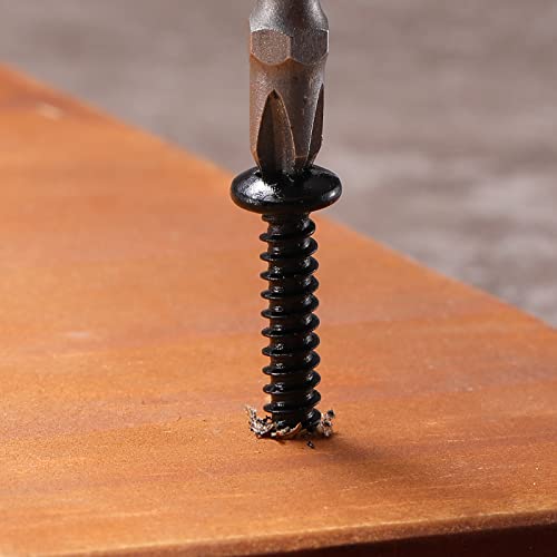 #8 x 1-1/2" Wood Screw 100Pcs 18-8 (304) Stainless Steel Pan Head Fast Self Tapping Drywall Screws Black Oxide by SG TZH