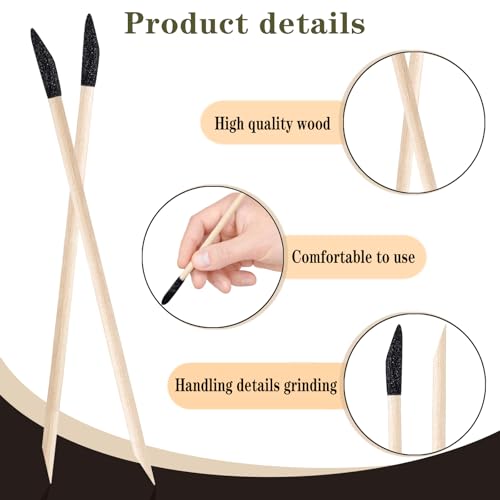 100 Pcs Sanding Sticks, 280 Grit Matchsticks Sanding Twigs, Fine Detailing Sanding Tools for Tight Spaces Plastic Models Wood, 5.4 x 0.2 Inch