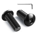 1/4-20 x 7/8 Inch Button Head Socket Cap Bolts Screws,304 Stainless Steel 18-8,Fully Threaded,Black Zinc Plated,with Hex Spanner(50Pcs)