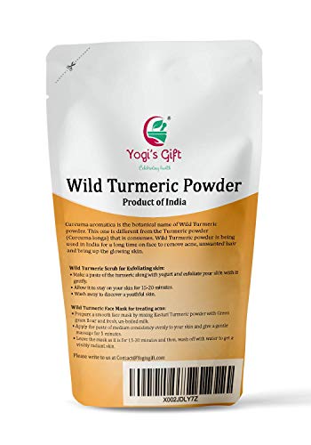 100% Pure Wild Turmeric Powder For Face | 8 Oz (227 grams) | Kasturi Manjal | Curcuma Aromatica | Amba haldi | Promotes Glowing Skin | By Yogi's Gift®