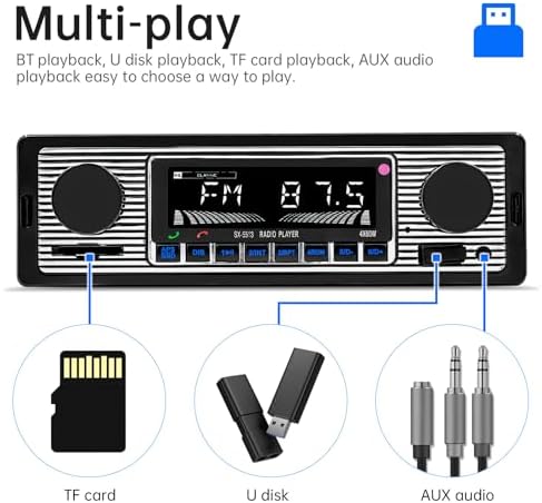 12V Bluetooth Car Radio MP3 Player Vehicle Stereo Audio Support FM / USB / SD / AUX with Remote Control