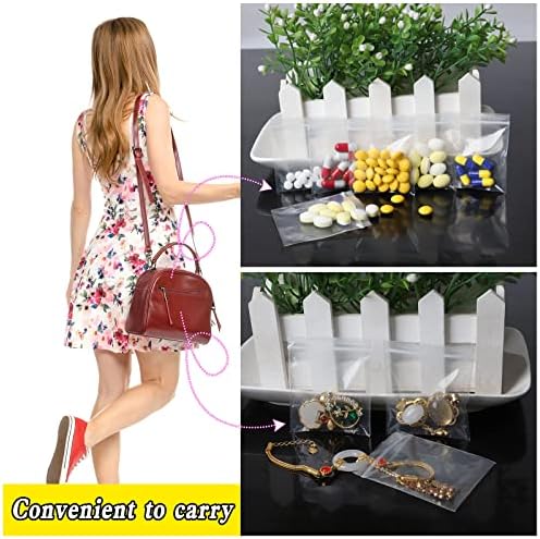 1000 Pcs Small Plastic Bags, 2 x 2 Inch Resealable Jewelry Bags for Pills, Screws, Coins, Beads, Ideal for Small Business, Shipping, Packaging, Storage