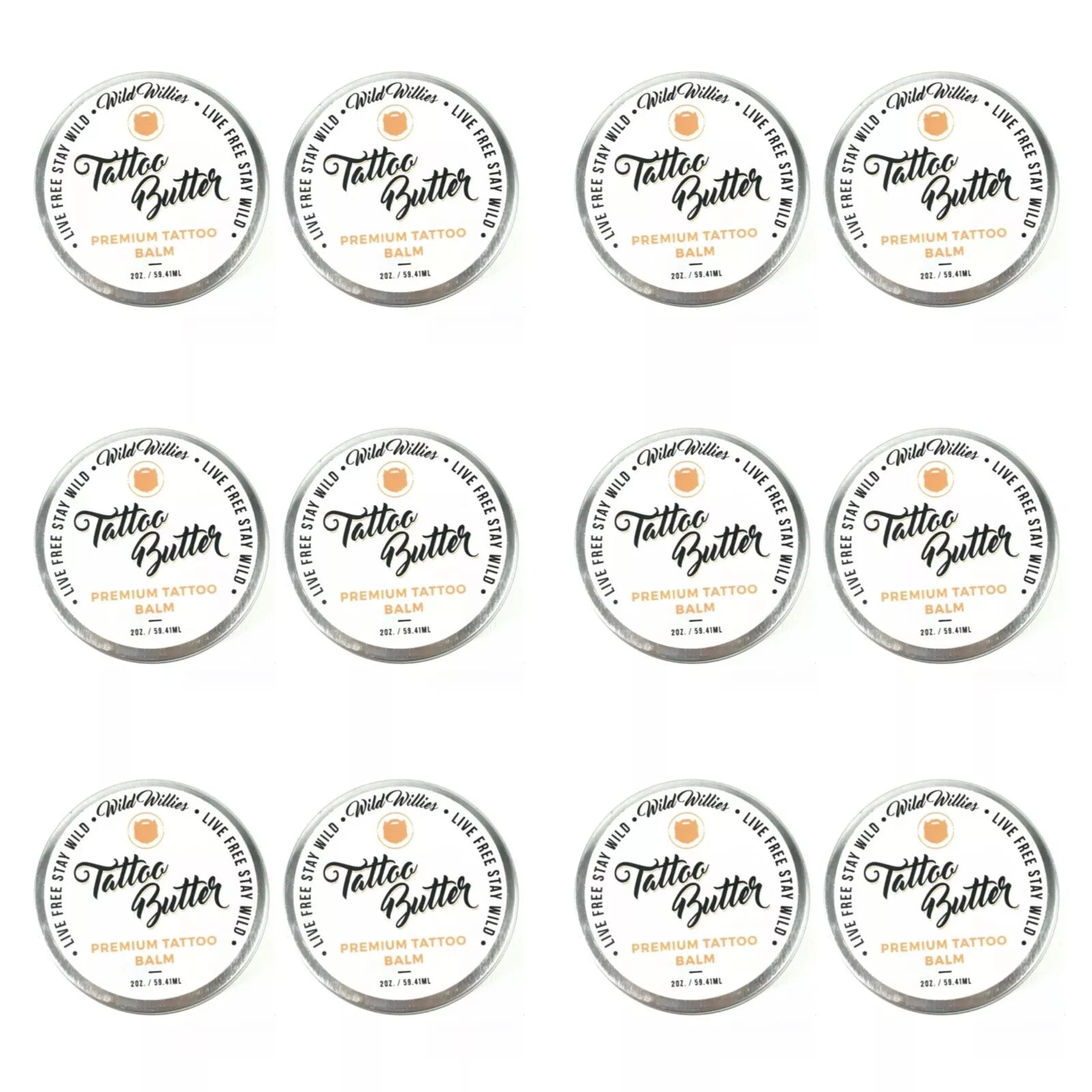 12 Wild Willies Tattoo Butter - Skin Numbing, Soothing + Healing Ointment