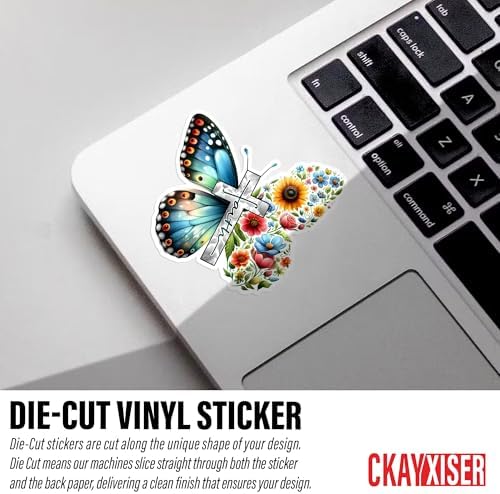 (3Pcs) Christian Faith Jesus Sticker Bible Stickers Christian Floral Butterfly Motivation Quotes 2" Waterproof Die-Cut Vinyl Laptop Water Bottle Inspirational Sticker Birthday Gifts 2 Inches