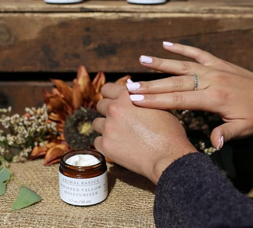 100% Grass Fed Grass Finished Whipped Vanilla Beef Tallow Moisturizer/Body Balm for Face, Body, Oily, Dry, Sensitive Skin -Contains Vitamins A, D, E, K -USA Made