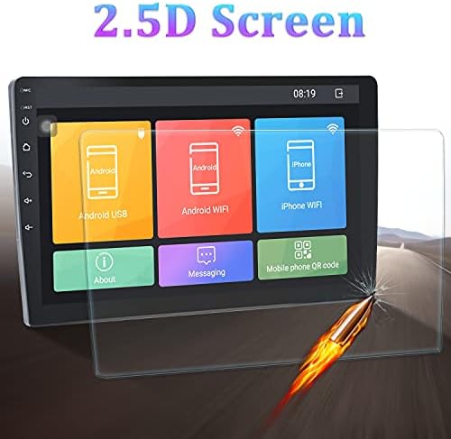 10.1 Inch Android Double Din Car Stereo Touch Screen Car Radio with WiFi GPS Navigation Mirror Link Car Multimedia Player Support Bluetooth FM Radio Receiver Dual USB Input with Backup Camera