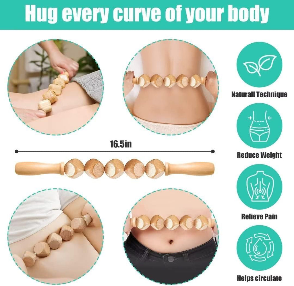 10-in-1 Wood Therapy Massage Tools Massager Wooden Massager for Body Shaping Massage Tool Set Wood Therapy Tools for Relieving Muscle Pain Body