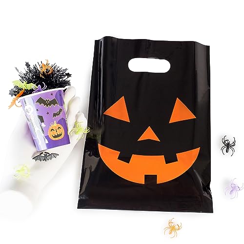 100 Halloween Bags 9"x12" Glossy Great For Halloween Goodies Also Perfect as Small Halloween Bags For Trick or Treat