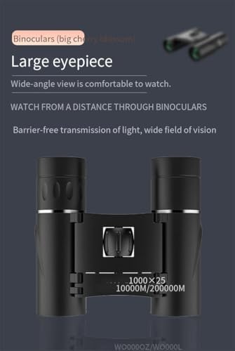 1000x25 Compact Binoculars for Adults and Kids, Mini Pocket Binoculars with Phone Adapter, Waterproof, for Bird Watching, Hunting, Concerts, Theaters, Operas, Traveling, Sightseeing