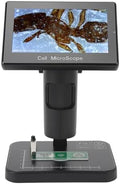 1080P Digital Microscope with 5in 800x480 Screen, USB 2600mAh Camera Microscope with Optical 1000X Digital 8X Zoom 3 Lighting Modes, Microscope for Soldering Research