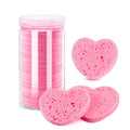 150-Count Heart Shape Compressed Facial Sponges, 100% Natural Cosmetic Spa Sponges for Facial Cleansing for Daily Facial Cleansing, Exfoliating Mask, Makeup Remover. Ideal for Home and Travel.