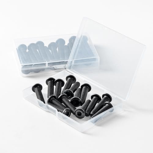 1/4-20 x 1-1/2" (20 Pack) Flat Head Hex Socket Cap Screws Bolts, Black Oxide 304 Stainless Steel 18-8, Hex Drive, Bright Finish, Fully Machine Thread