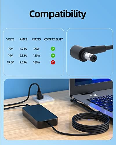 120W AC Charger Fit for Asus Vivobook Pro 17 N705 N705U N705F N705UD N705FD N705FN N705UQ N705UN N705UF Laptop Adapter Power Supply Cord (Without Pin Inside)