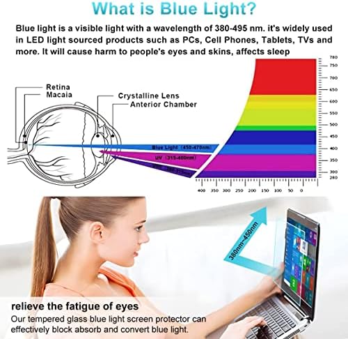 (2PCS Pack) 15.6 inch Laptop Screen Protector Blue Light Anti Glare Filter for HP Envy X360 15.6 inch/Pavilion 15.6/ProBook 15.6/EliteBook 15.6/OMEN 15, Eye Protection Computer Monitor Protector
