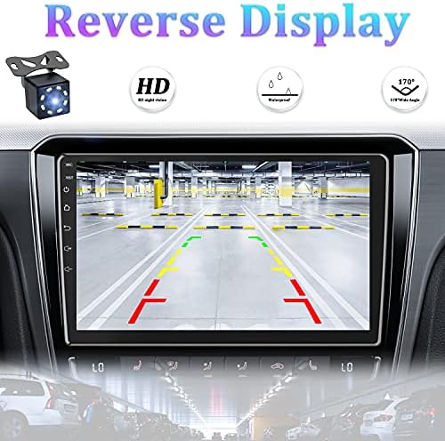 10.1 Inch Android Double Din Car Stereo Touch Screen Car Radio with WiFi GPS Navigation Mirror Link Car Multimedia Player Support Bluetooth FM Radio Receiver Dual USB Input with Backup Camera