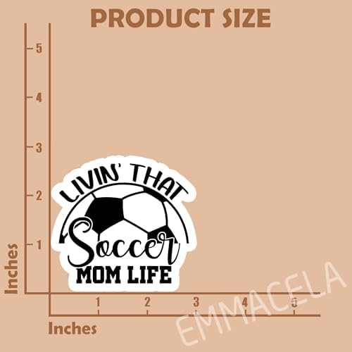 (3PCS) Livin' That Soccer Mom Life Sticker, Soccer Mom Stickers, Soccer Mom Decals, Soccer Stickers for Soccer Team – Waterproof Vinyl Decal for Phones Tumblers Water Bottles, 3 x 2.8 Inch
