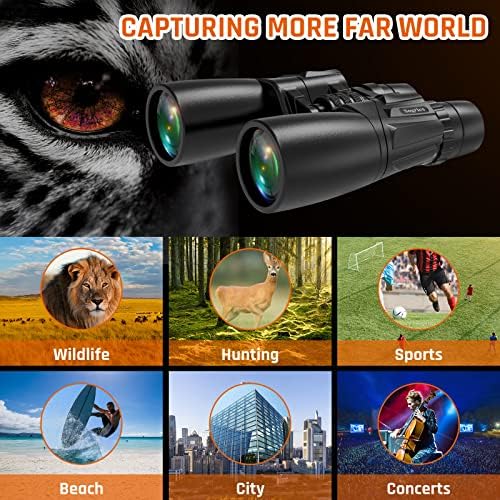 10-30x50 Zoom Binoculars for Adults, High Powered Military Binoculars for Bird Watching Traveling Hunting Concerts with Large View,BAK4,FMC Lens,Clear Low Light Vision at Night…