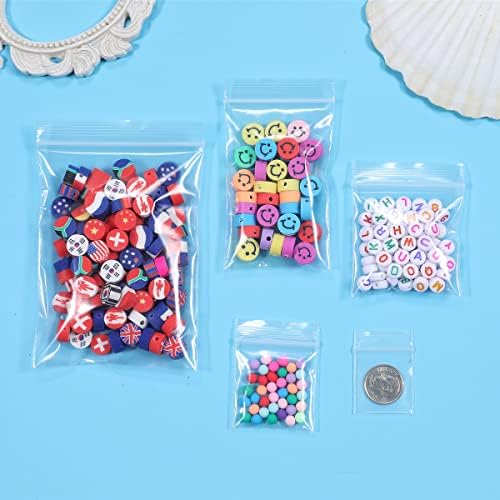 100 PCS 6" x 9" Thick 2.4 Mil Clear Zip Poly Bags Plastic Reclosable Zip Seal Lock Bags Photo Cards Snacks Seeds Zipper Bag