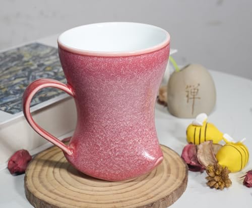 12Oz Crystallize Reactive Glaze Ceramic Coffee Mug, So Cool Cup With Handle Suitable for Office and Home Drinking Coffee Tea Cocoa Milk,Lead cadmium free, Dishwasher Microwave Safe (Red)