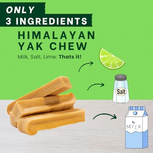 100% Natural Premium Himalayan Yak Milk Dog Chews - Long-Lasting, Digestible - Odor & Stain-Free - Gluten & GMO-Free - for Medium to Large Dogs