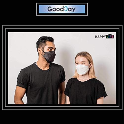 (Pack of 20) Korea Black Disposable KF94 Face Masks 4-Layer Filters Breathable Comfortable Protection, Protective Nose Mouth Covering Dust Mask Made in Korea
