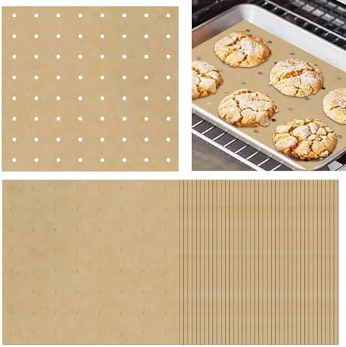 120 Sheets Air Fryer Oven Liners 11 x 12 Disposable Air Fryer Parchment Paper Liners Rectangle Non Stick Parchment Baking Paper Compatible with Ninja Foodi Air Fryer Toaster Ovens