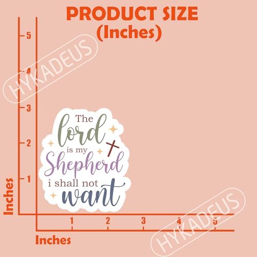 (3Pcs) The Lord is My Shepherd Sticker Cross Sticker Religious Faith Sticker God Sticker Christian Sticker, Waterproof Vinyl Decals for Books Laptops Phone, Water Bottles Tumblers, 3 x 2.7 Inch