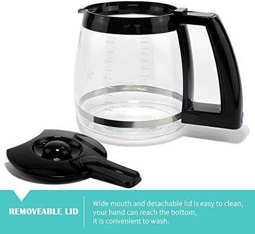 12-Cup Replacement Glass Coffee Carafe for Cuisinart Coffee Maker Models DCC-1200, DCC-1100BK, DCC-2650, CHW-12, CHW-12P1, DGB-550BK, DGB-550BK1, DGB-625BC, DGB-700BC, and SS-12 | Part# DCC-1200PRC