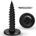#8 x 3/4 Inch Wood Screws Phillips Modified Truss Head Stainelss Steel 410 Self Tapping Metal Screws,Black Zinc Plated(1Ib,200Pcs)