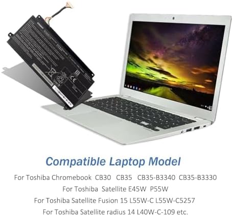 10.8V 45WH PA5208U-1BRS PA5208U Laptop Battery for Toshiba Chromebook CB35 CB30 CB35-B3330 CB35-B3340 CB35-C3300 CB35-C3350 CB30-B3123 Satellite E45W P55W E45w-C4200x P55w-c5204 P55w-c5208