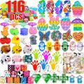 116 Pcs Party Favors for Kids 4-8-12,Pop Fidget Toys for Boys Grils, Treasure Box Toys for Classroom Prizes,Pinata Filler,Goodie Bag Stuffers,Treasure Chest Carnival Prizes,Easter Basket Stuffers