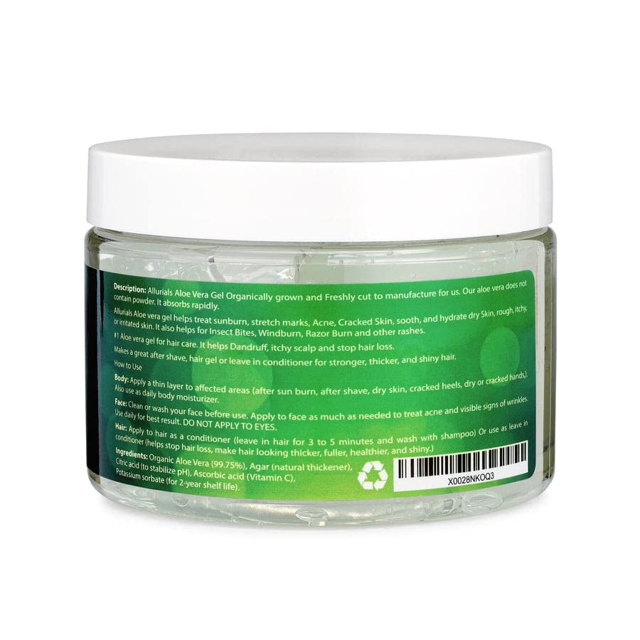 100% Pure & Organic Aloe Vera Gel, Clinically tested & Dermatologist approved, Hydrates & Heals Dry & Damaged Skin & Hair- 12 Oz
