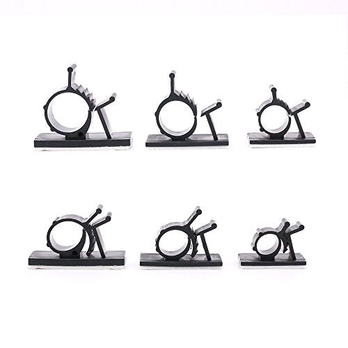 100Pcs 3 Sizes Adjustable Multipurpose Self-Adhesive Cable Clips Wire Clamps Cord Holders Cable Organizers for Cord Management