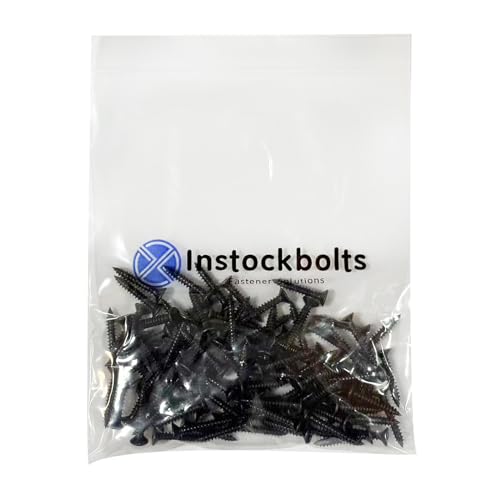 #8 X 3/8 Black Flat Head Sheet Metal Screws Phillips Drive Wood Screws, 304 Stainless Steel 18-8 Black Coating, Pack of 100
