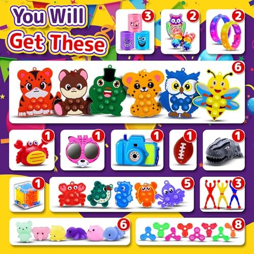 1000 PCS Party Favors for Kids, Bulk Fidget Toys,Goodie Bags Stuffers, Treasure Box Toy for Classroom Prizes, Birthday Gifts, Stocking Pinata Filler Stuffers