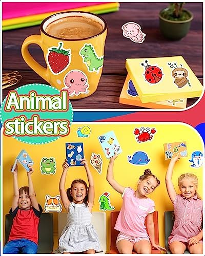 1200 Pcs Stickers for Kids, Cute Water Bottle Stickers for Teens, Kawaii Vinyl Phone Laptop Skateboard Animal Waterproof Stickers, Bulk Aesthetic Sticker Packs for Boys Girls Teacher