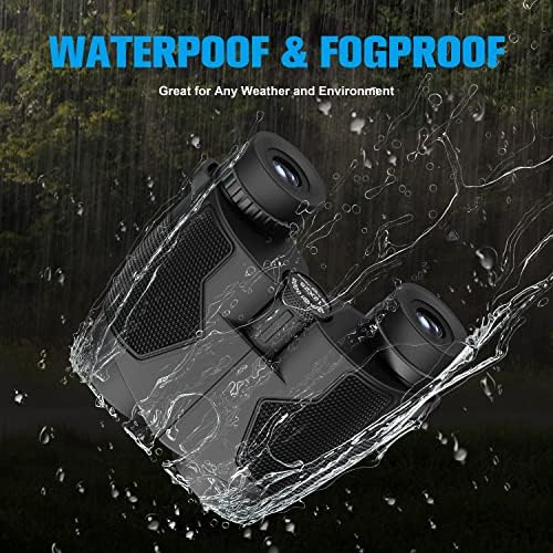12x25 Binoculars with Clear Low Night Version for Adults and Kids, Large Eyepiece Waterproof Durable & Clear BAK4 Prism FMC Lens Binoculars for Bird Watching Hunting Travel Theater Concerts